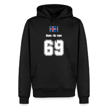Island Trikot Nr.69 - Männer Premium Bio Hoodie - Schwarz - Vorne - Nico (187cm)