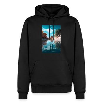 Geometrie - Männer Premium Bio Hoodie - Schwarz - Vorne - Nico (187cm)