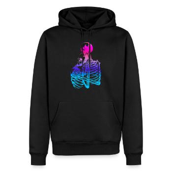 schädel skelett tod halloween horror schwarz tot - Männer Premium Bio Hoodie - Schwarz - Vorne - Nico (187cm)