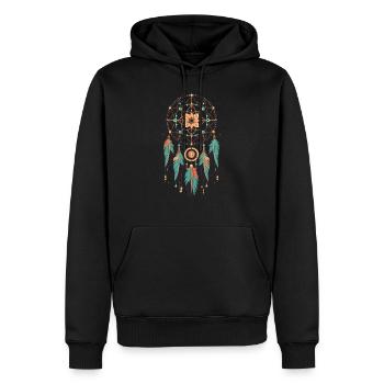 Capteur de rêves - Sweat à capuche Premium bio Homme - noir - Devant - Nico (187cm)