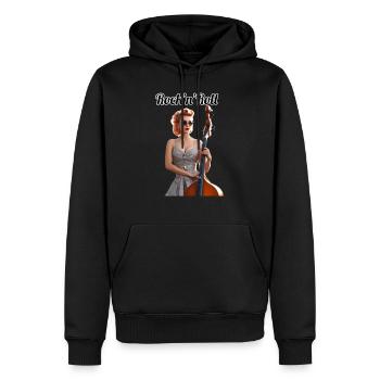 Pinup - Männer Premium Bio Hoodie - Schwarz - Vorne - Nico (187cm)