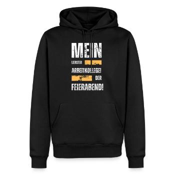 Spaß-SHIRT - Männer Premium Bio Hoodie - Schwarz - Vorne - Nico (187cm)