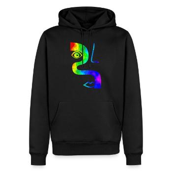 Mode Mignon Vintage Style Trendy 90s Funny Vogue - Sweat à capuche Premium bio Homme - noir - Devant - Nico (187cm)