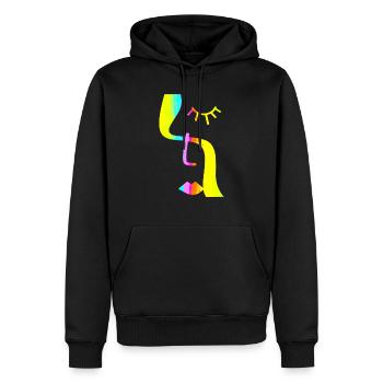 Mode Mignon Vintage Style Trendy 90s Funny Vogue - Sweat à capuche Premium bio Homme - noir - Devant - Nico (187cm)