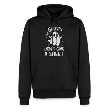 Spooky Cute Kawaii Ghost Design – Give a Sheet - Men’s Premium Organic Hoodie - black - Front - Nico (187cm)