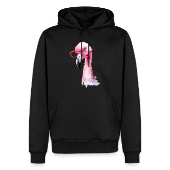 Milau der rosa Flamingo - Männer Premium Bio Hoodie - Schwarz - Vorne - Nico (187cm)