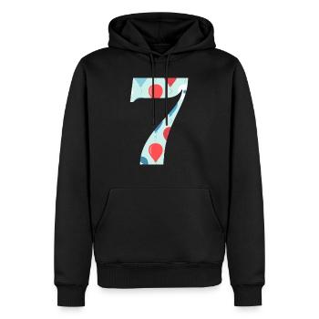 7e anniversaire ballon - Sweat à capuche Premium bio Homme - noir - Devant - Nico (187cm)