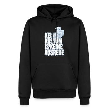 Kein Kostüm ist keine Ausrede - Männer Premium Bio Hoodie - Schwarz - Vorne - Nico (187cm)