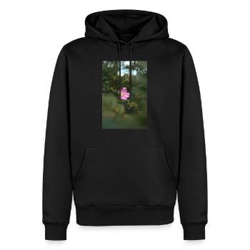 Blume - Männer Premium Bio Hoodie - Schwarz - Vorne - Nico (187cm)