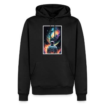Astronaut Futuristisch Raumfahrt Weltall Universum - Männer Premium Bio Hoodie - Schwarz - Vorne - Nico (187cm)