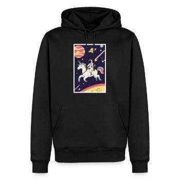 Astronaut Futuristisch Raumfahrt Weltall Universum - Männer Premium Bio Hoodie - Schwarz - Vorne - Nico (187cm)