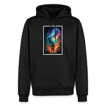 Astronaut Futuristisch Raumfahrt Weltall Universum - Männer Premium Bio Hoodie - Schwarz - Vorne - Nico (187cm)