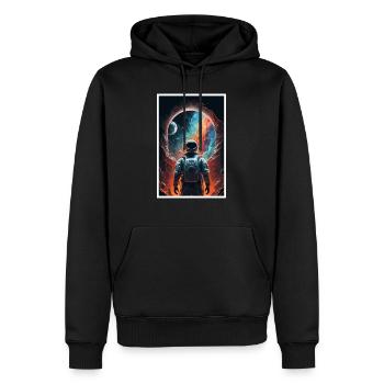 Astronaut Futuristisch Raumfahrt Weltall Universum - Männer Premium Bio Hoodie - Schwarz - Vorne - Nico (187cm)