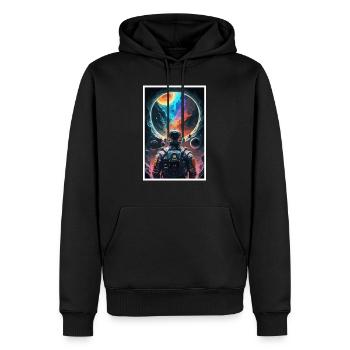Astronaut Futuristisch Raumfahrt Weltall Universum - Männer Premium Bio Hoodie - Schwarz - Vorne - Nico (187cm)