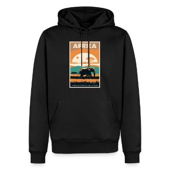 Africa where every step reveals a new adventure - Männer Premium Bio Hoodie - Schwarz - Vorne - Nico (187cm)