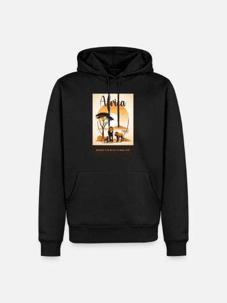 Africa where the wild things are - Männer Premium Bio Hoodie - Schwarz