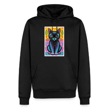 Chat mignon Pop Art Art moderne - Sweat à capuche Premium bio Homme - noir - Devant - Nico (187cm)