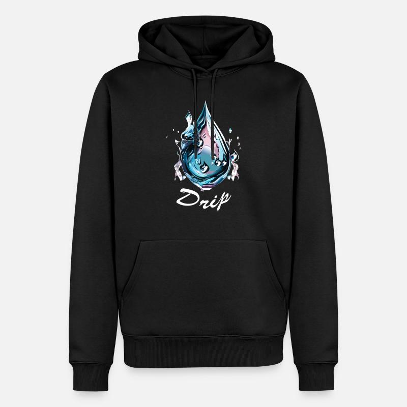 Goutte d’eau chromée - Sweat à capuche Premium bio Homme - noir