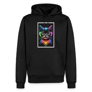 Chat mignon Pop Art Art moderne - Sweat à capuche Premium bio Homme - noir - Devant - Nico (187cm)