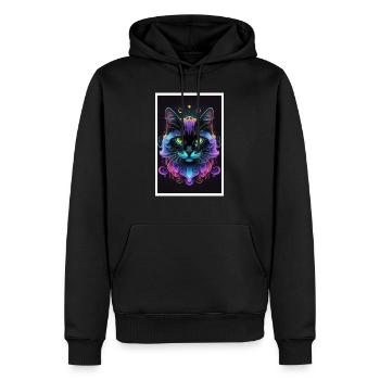 Chat mignon Pop Art Art moderne - Sweat à capuche Premium bio Homme - noir - Devant - Nico (187cm)