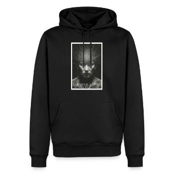 La manipulation est le côté obscur du charisme - Sweat à capuche Premium bio Homme - noir - Devant - Nico (187cm)