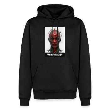 Manipulation Is The Dark Side Of Charism - Men’s Premium Organic Hoodie - black - Front - Nico (187cm)