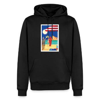 BEC DE L aigle LA CIOTAT - Sweat à capuche Premium bio Homme - noir - Devant - Nico (187cm)