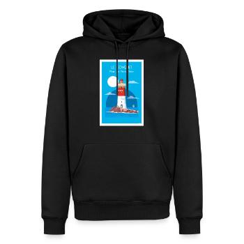 LIGHTHOUSE OF THE BLACK STONES - Men’s Premium Organic Hoodie - black - Front - Nico (187cm)