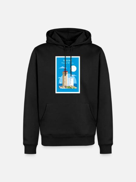 PHARE DU PETIT MINOU - Sweat à capuche Premium bio Homme - noir