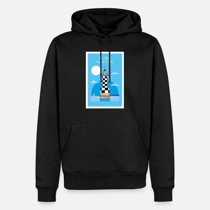 PHARE DE LA PERDRIX - Sweat à capuche Premium bio Homme - noir