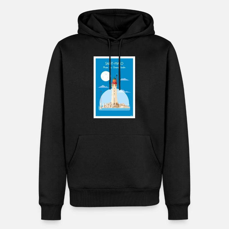 PHARE DU GRAND JARDIN - Sweat à capuche Premium bio Homme - noir