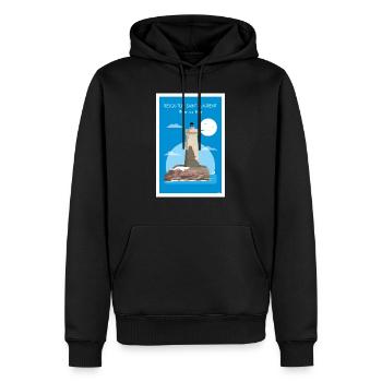 PHARE DU FOUR - Sweat à capuche Premium bio Homme - noir - Devant - Nico (187cm)