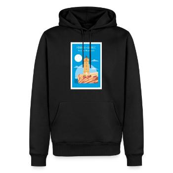 PLOUMANAC'H LIGHTHOUSE - Men’s Premium Organic Hoodie - black - Front - Nico (187cm)