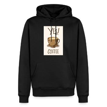 Coffee Yes I Love Coffee Coffeelovers 005 - Men’s Premium Organic Hoodie - black - Front - Nico (187cm)