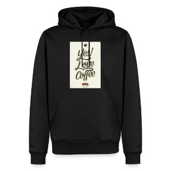Coffee Yes I Love Coffee Coffeelovers 005 - Men’s Premium Organic Hoodie - black - Front - Nico (187cm)