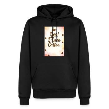 Coffee Yes I Love Coffee Coffeelovers 005 - Men’s Premium Organic Hoodie - black - Front - Nico (187cm)