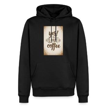 Coffee Yes I Love Coffee Coffeelovers 005 - Men’s Premium Organic Hoodie - black - Front - Nico (187cm)