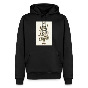 Coffee Yes I Love Coffee Coffeelovers 005 - Men’s Premium Organic Hoodie - black - Front - Nico (187cm)