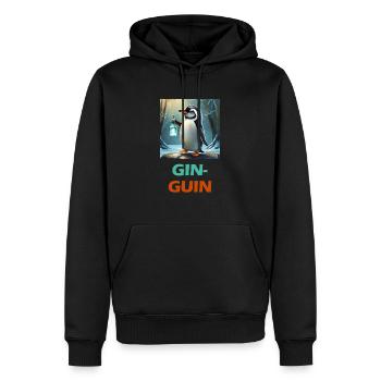 Pinguin lustiger Wortspiel & Party - Männer Premium Bio Hoodie - Schwarz - Vorne - Nico (187cm)