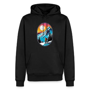 snowboard neige et ski - Sweat à capuche Premium bio Homme - noir - Devant - Nico (187cm)