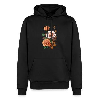 Elegante Rosen in Pastelltönen - Männer Premium Bio Hoodie - Schwarz - Vorne - Nico (187cm)