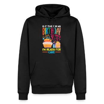 Prêt pour la célébration du gâteau - Sweat à capuche Premium bio Homme - noir - Devant - Nico (187cm)