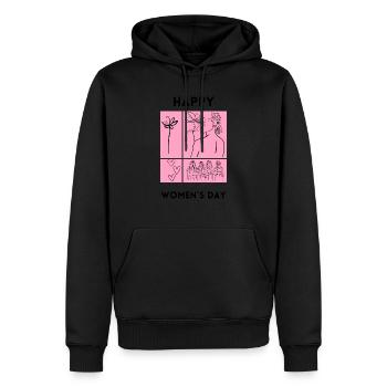 Frauentag Weltfrauentag - Männer Premium Bio Hoodie - Schwarz - Vorne - Nico (187cm)