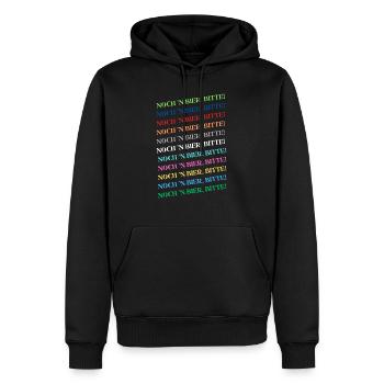 "Noch' n BIER bitte!" - Männer Premium Bio Hoodie - Schwarz - Vorne - Nico (187cm)