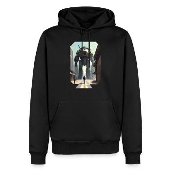 Manga Big Robot - Men’s Premium Organic Hoodie - black - Front - Nico (187cm)
