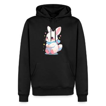 Lapin Pâques Sweet - Sweat à capuche Premium bio Homme - noir - Devant - Nico (187cm)