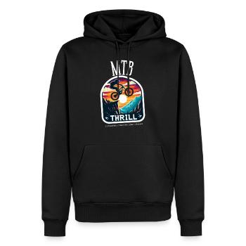 VTT Descente - Sweat à capuche Premium bio Homme - noir - Devant - Nico (187cm)