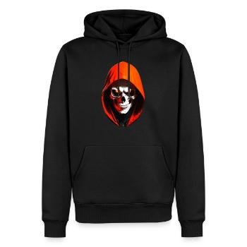 Totenkopf mit Kapuze - Männer Premium Bio Hoodie - Schwarz - Vorne - Nico (187cm)