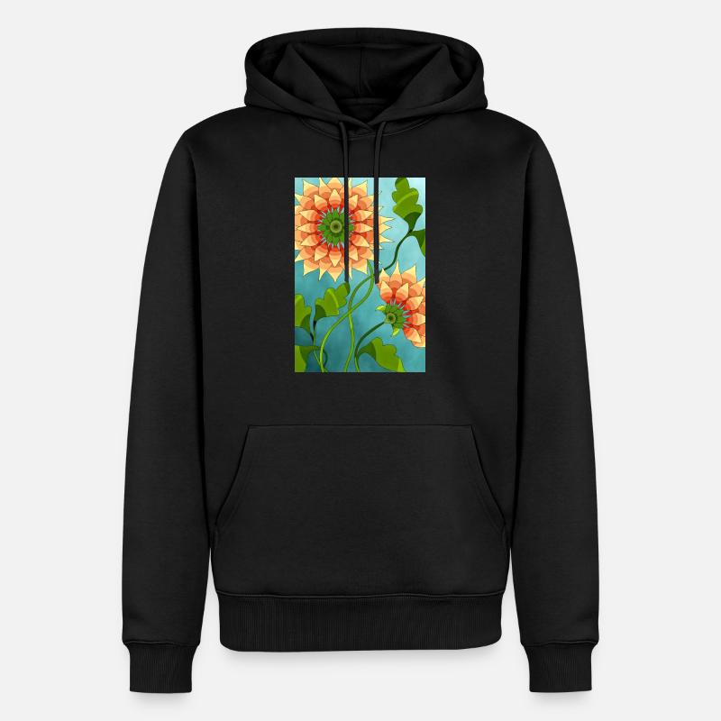 Fleur - Sweat à capuche Premium bio Homme - noir