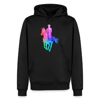 Westernreiter Mann - Männer Premium Bio Hoodie - Schwarz - Vorne - Nico (187cm)